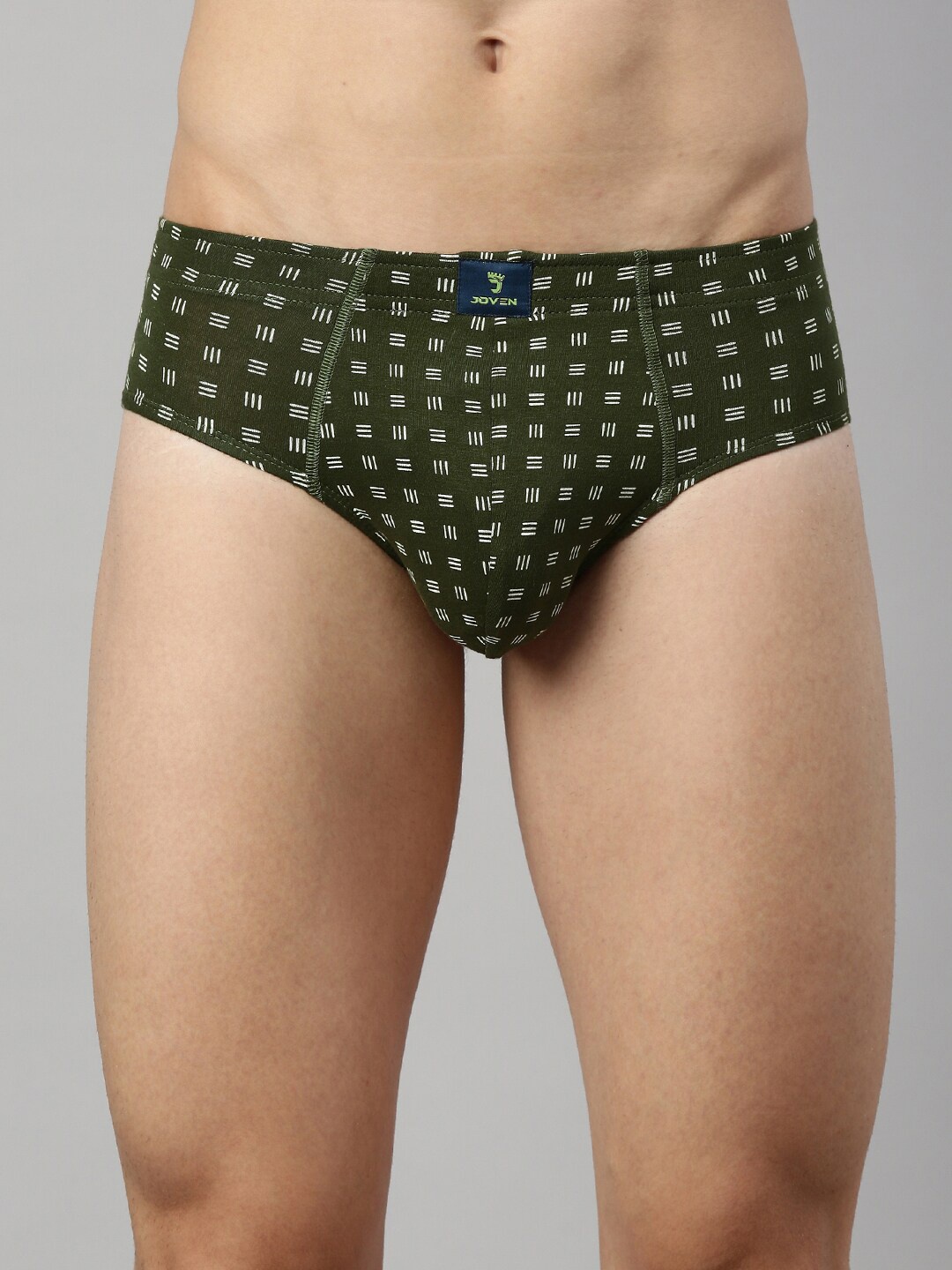 

Joven Men Olive Green Printed Basic Briefs