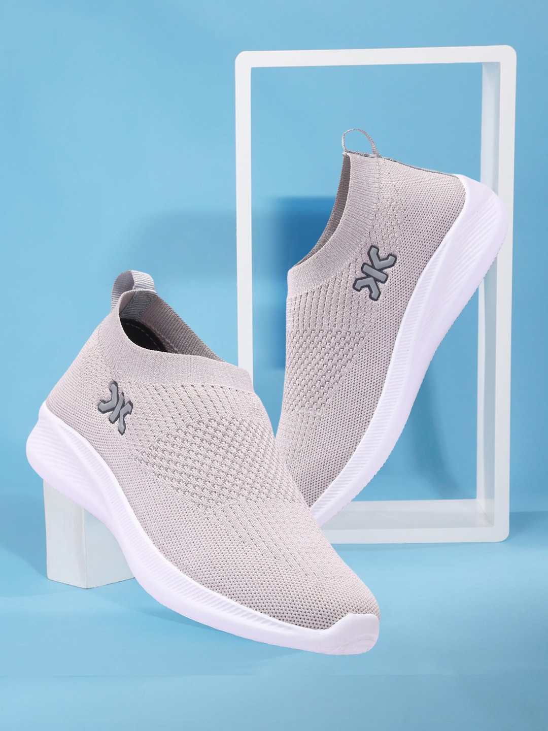 

Killer Men Grey Woven Design Lightweight Slip-On Sneakers