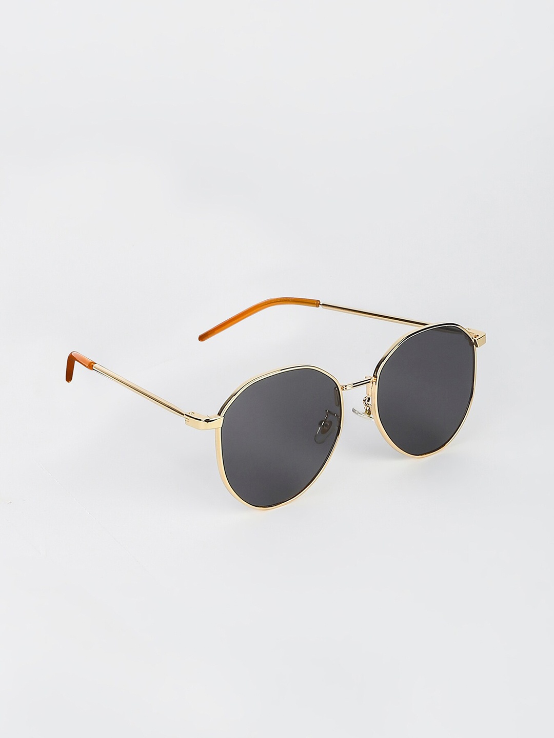 

20Dresses Women Black Lens & Gold-Toned Round Sunglasses