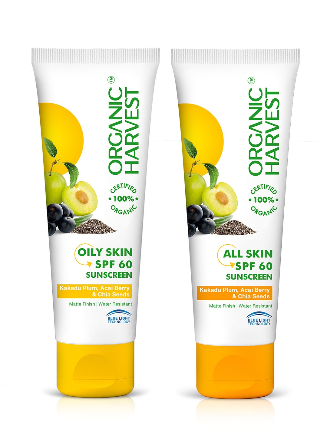 

Organic Harvest Set of 2 Suncreen for Oily Skin + Sunscreen for All Skin Types, White