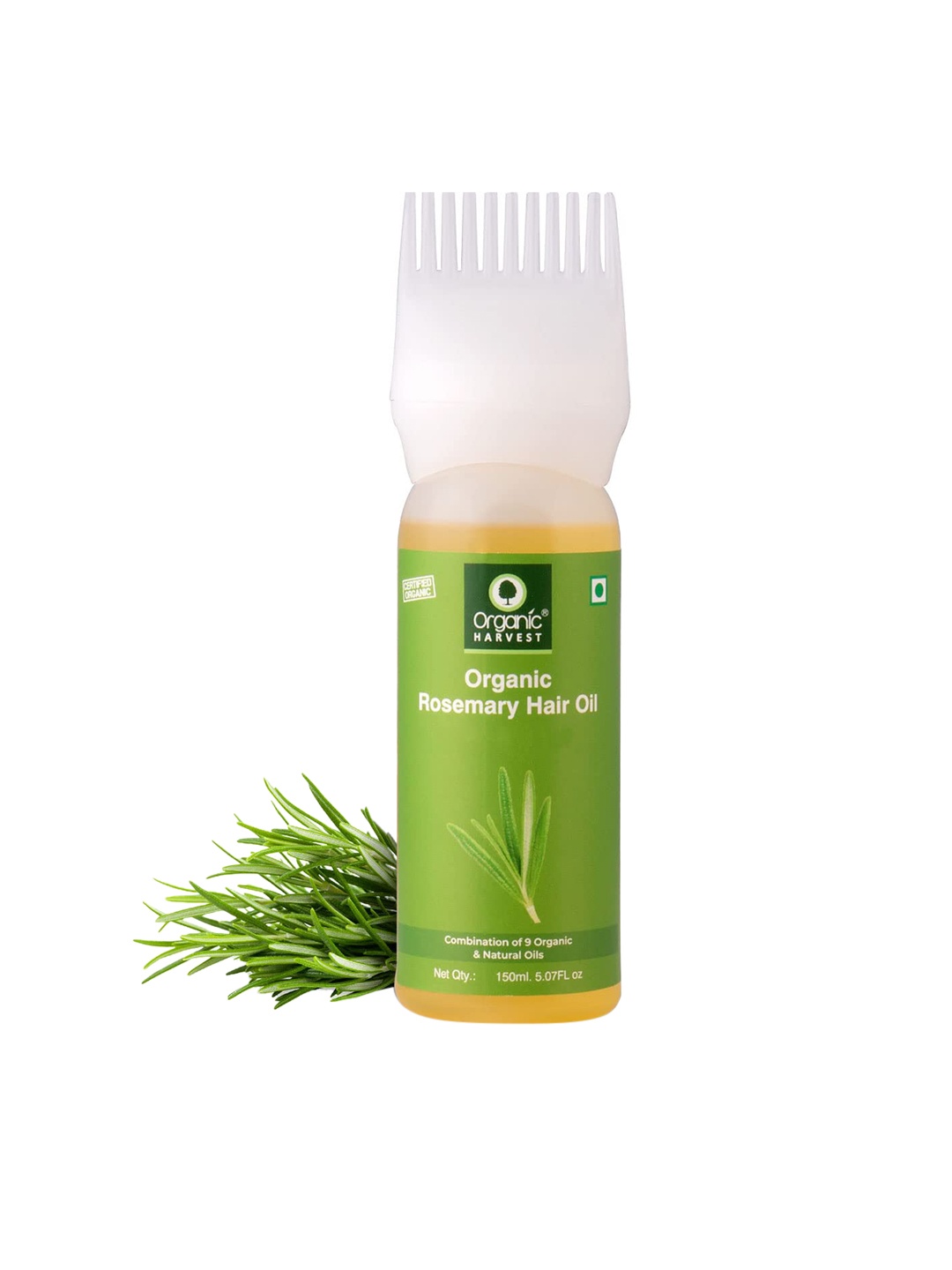 

Organic Harvest Rosemary Hair Oil with Vitamin E - 150 ml, Green