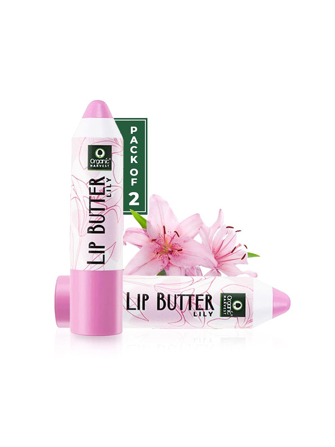 

Organic Harvest Set of 2 Lily Lip Butter with Vitamin E & Mango Butter, White