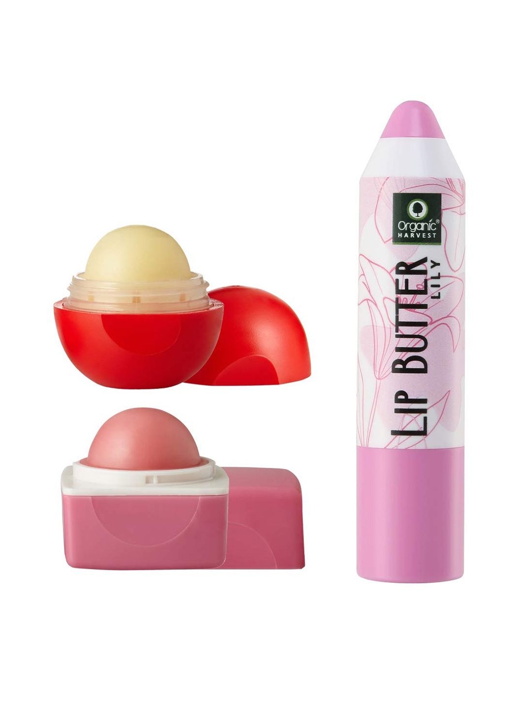 

Organic Harvest Set of 2 Strawberry Flavour Lip Balm + Lily Lip Butter, Pink