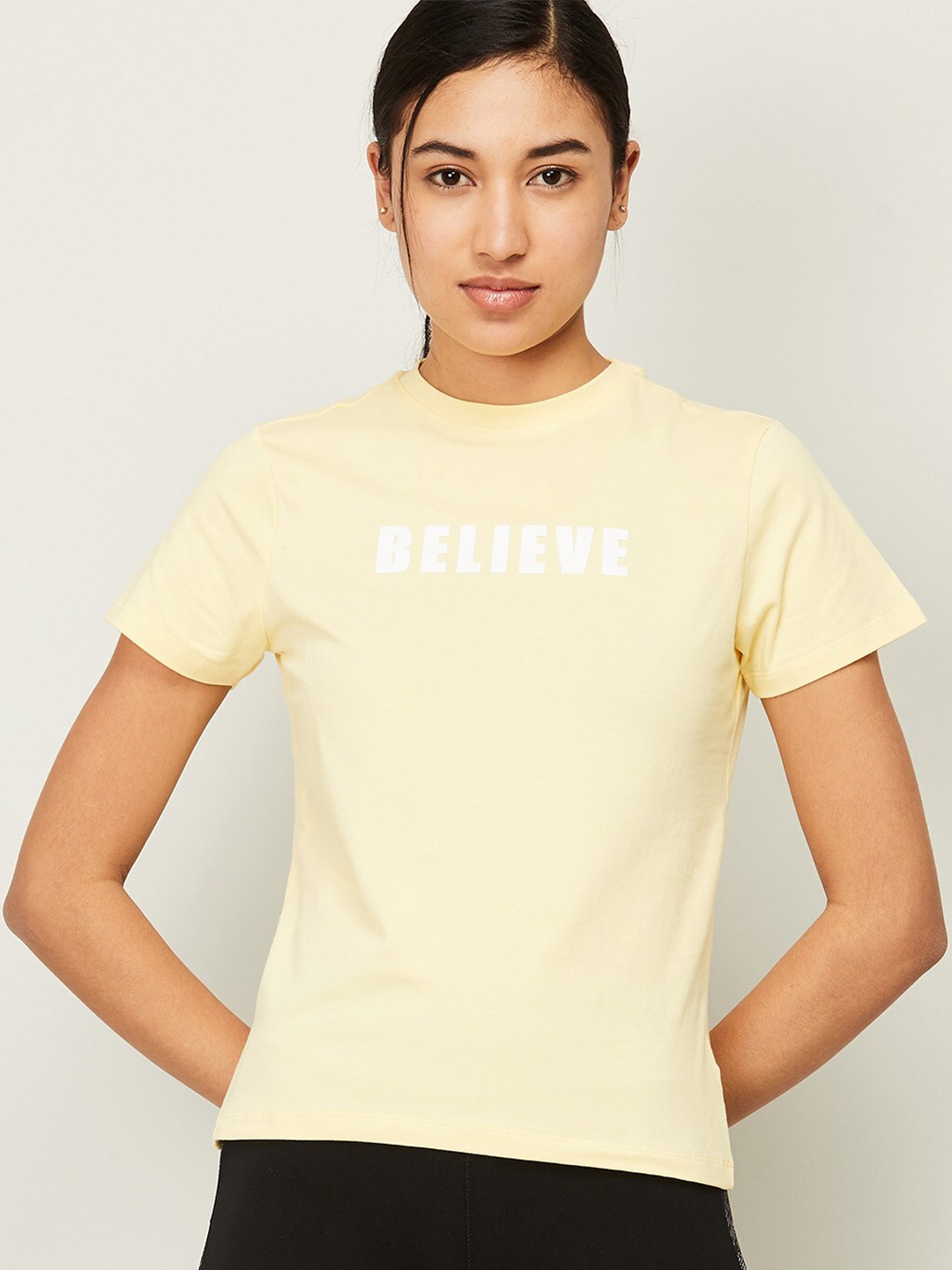 

Kappa Yellow Typography Printed T-shirt
