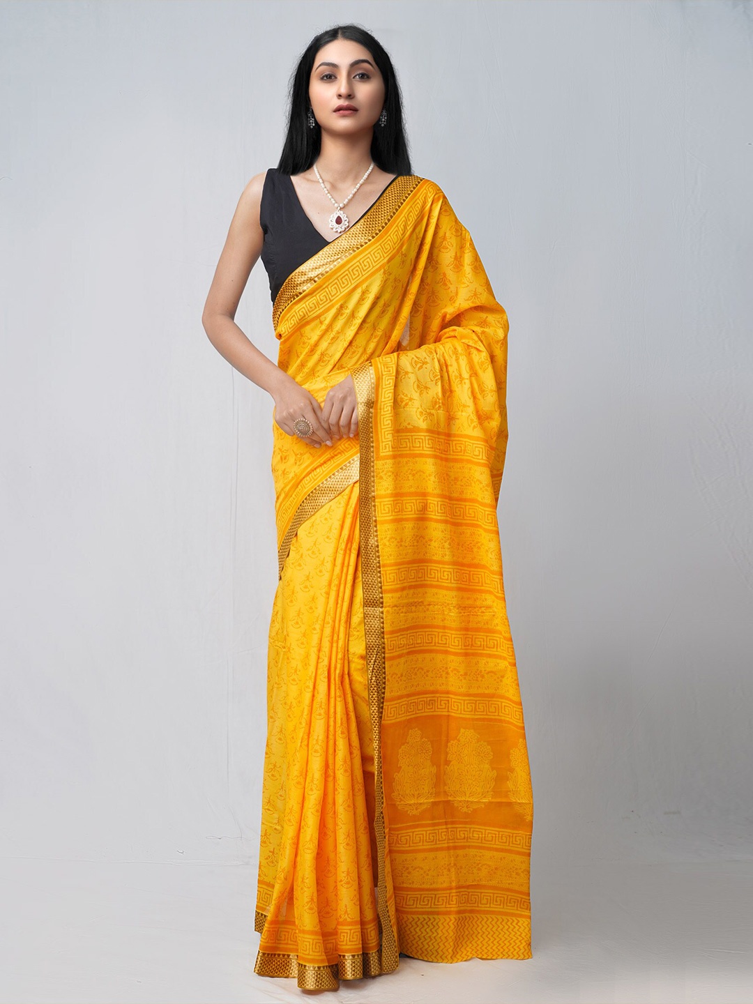 

Unnati Silks Yellow Bagh Cotton Venkatgiri Saree