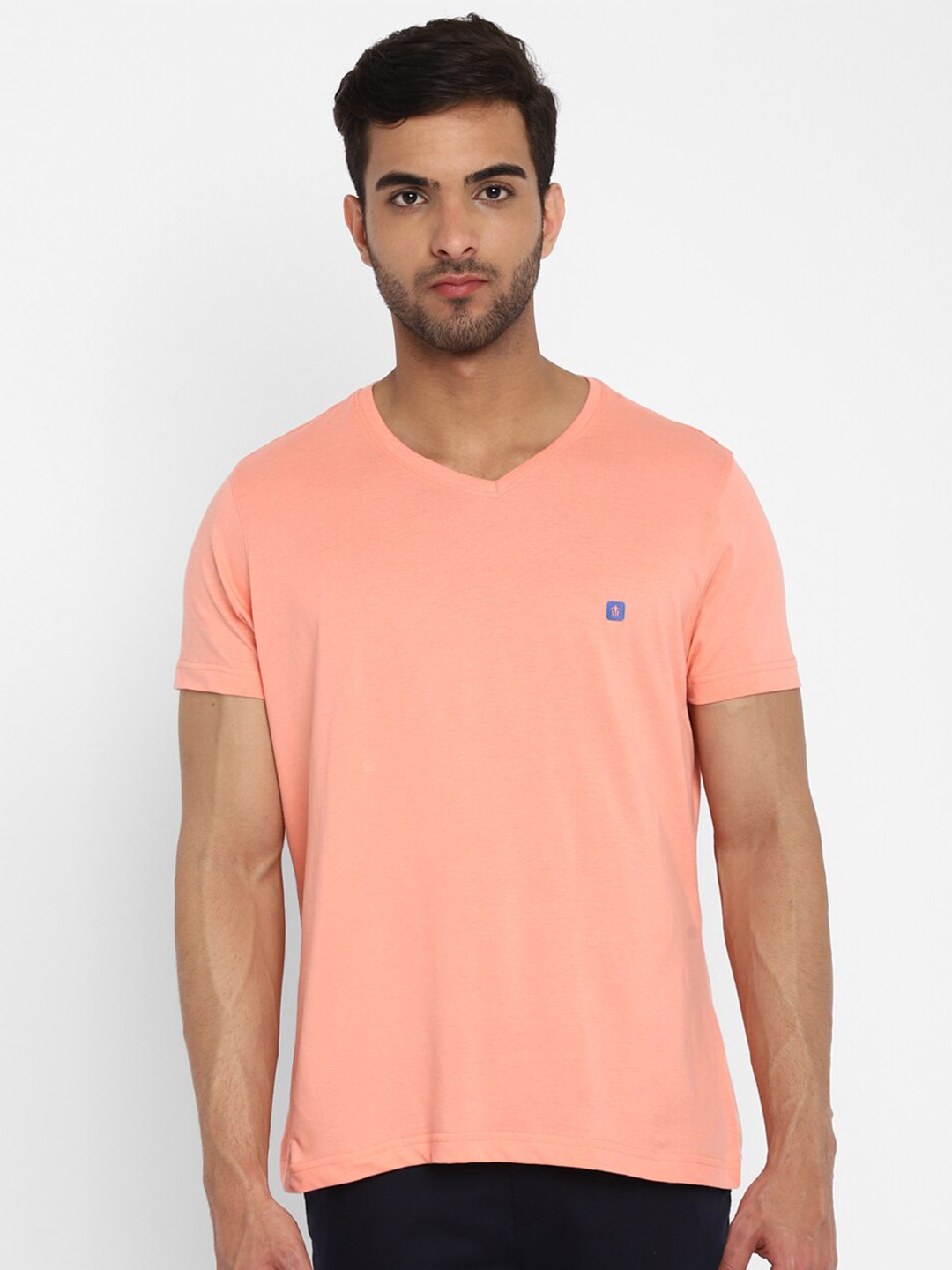 

Turtle Men Pink V-Neck Slim Fit T-shirt