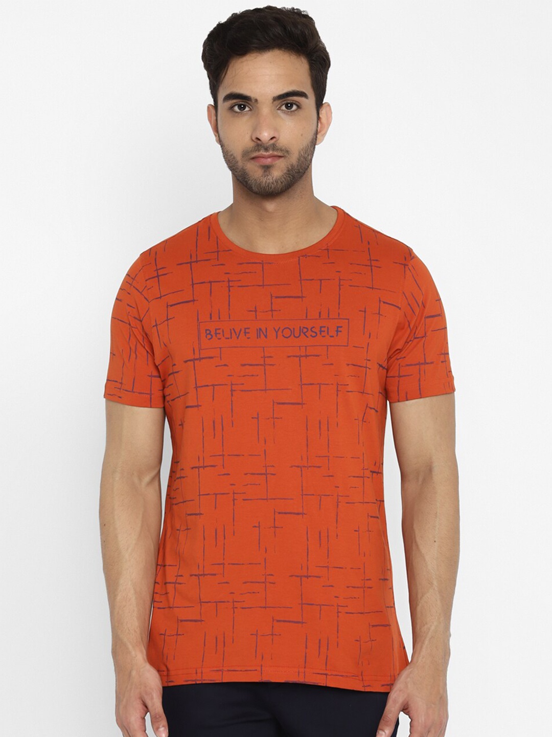 

Turtle Orange Printed Pure Cotton Slim Fit T-shirt