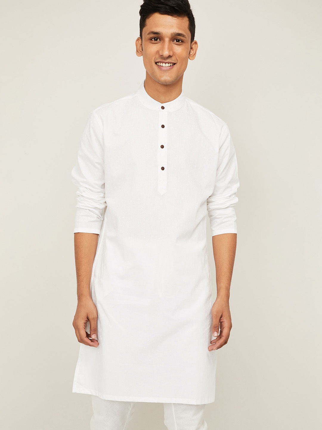 

Melange by Lifestyle Men White Cotton Pathani Kurta