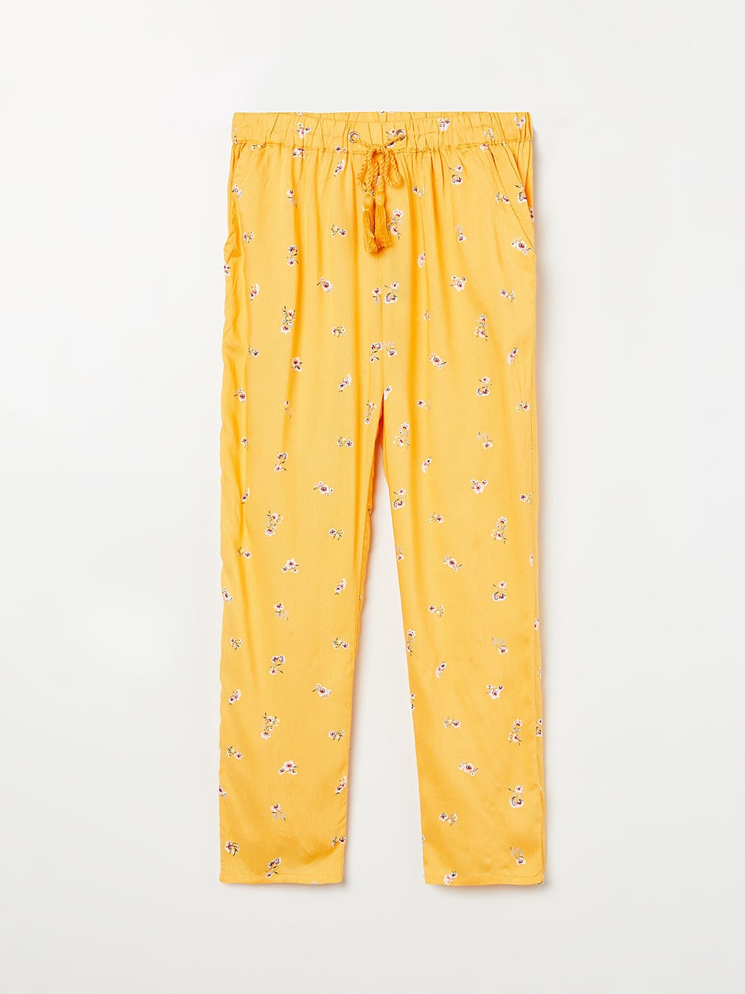

Fame Forever by Lifestyle Girls Yellow & Blue Floral Printed Trousers