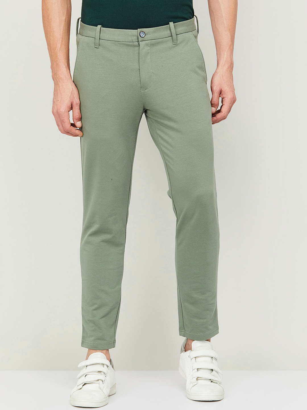 

CODE by Lifestyle Men Olive Green Slim Fit Trousers