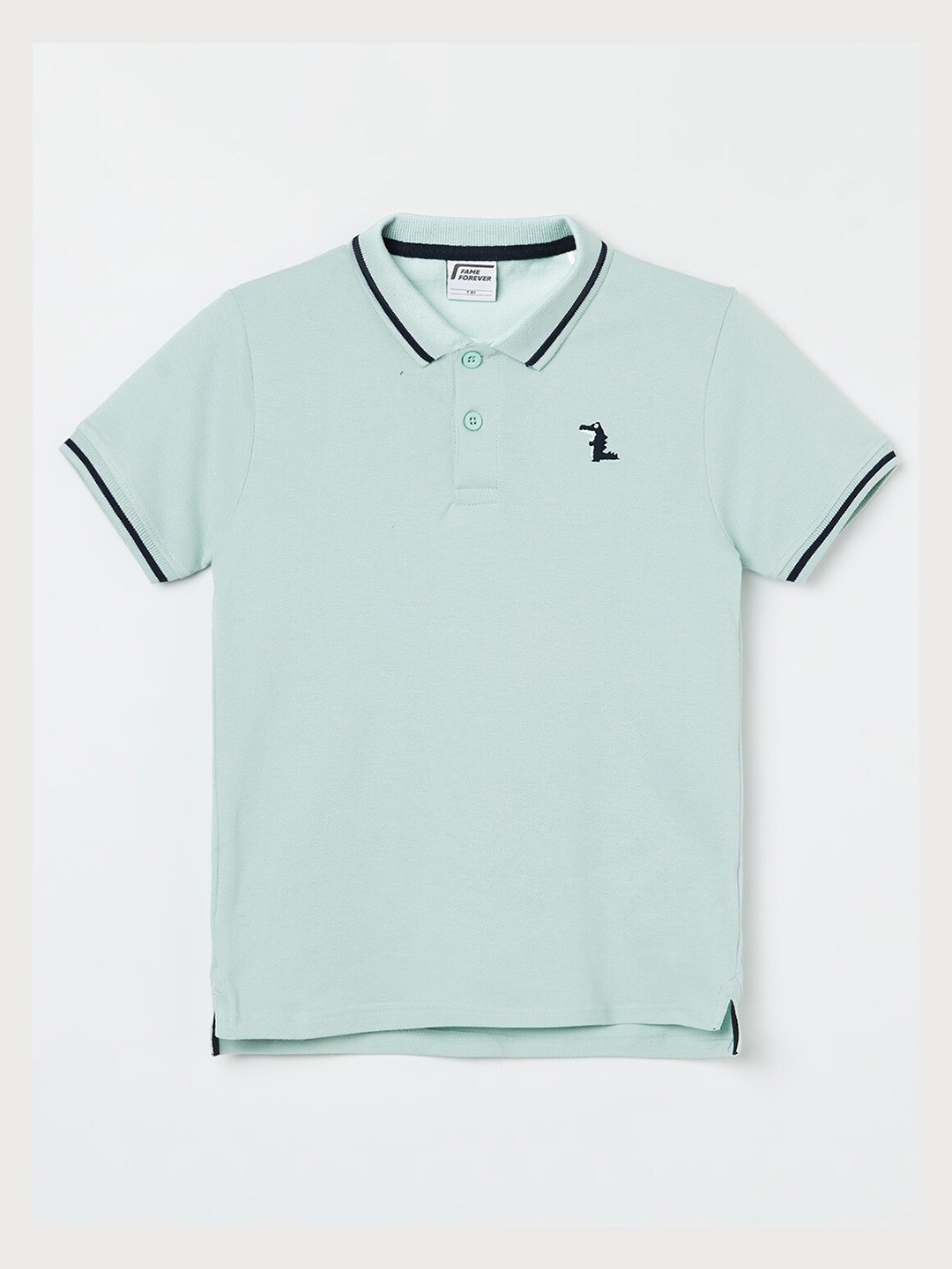 

Fame Forever by Lifestyle Boys Green Polo Collar Pure Cotton T-shirt