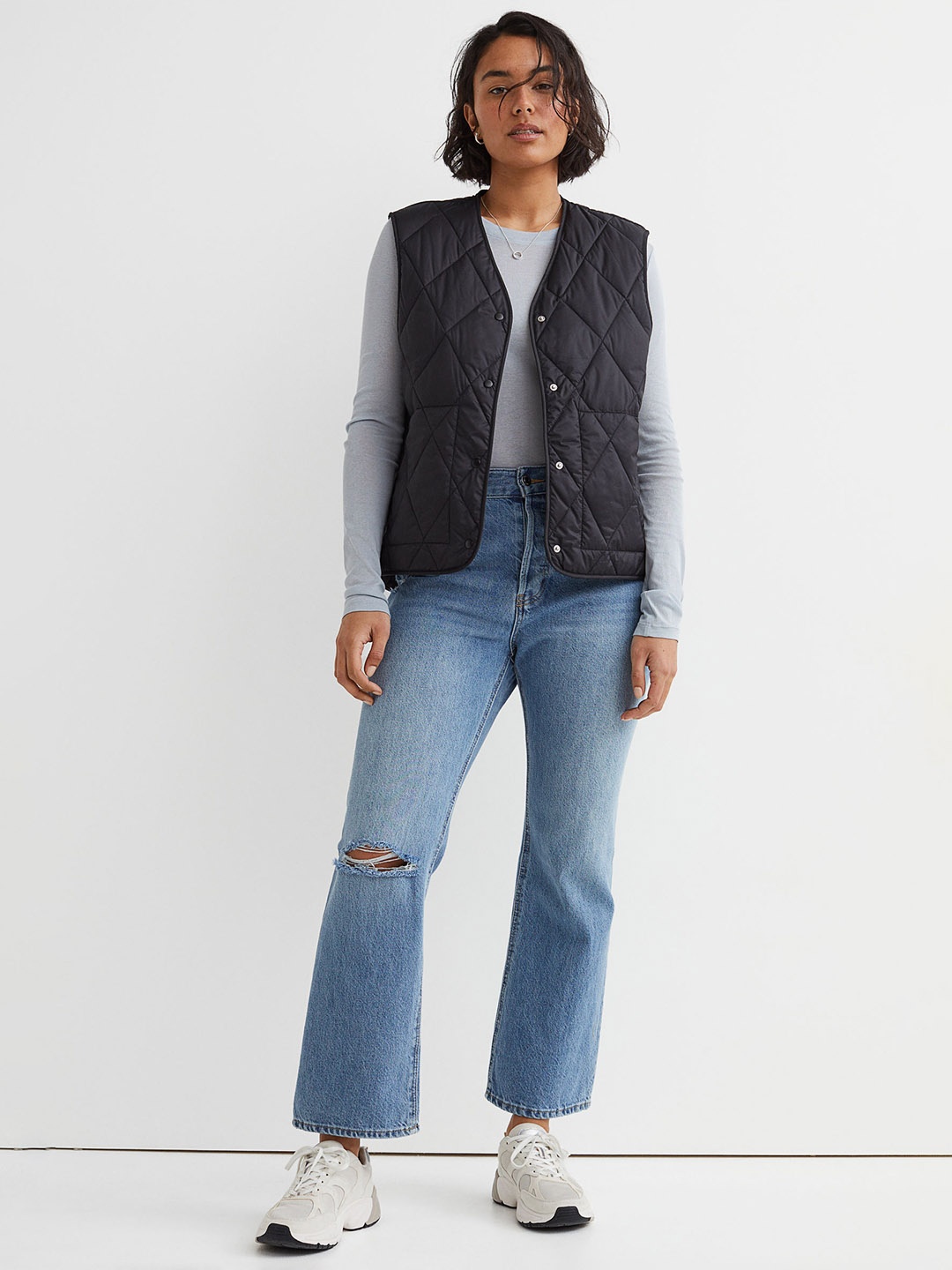 

H&M Women Blue Flared High Ankle Jeans