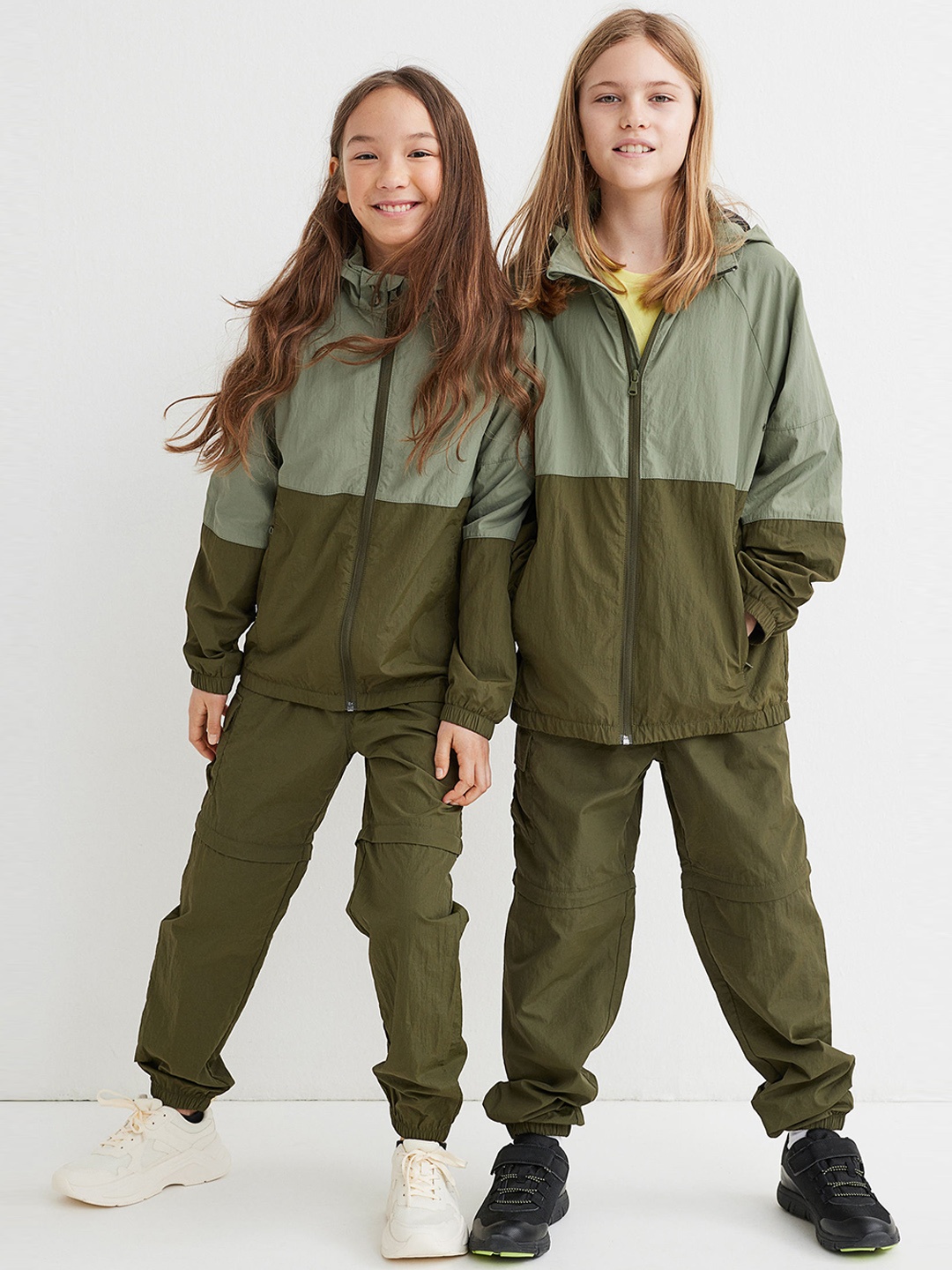 

H&M Girls Olive Green Windbreaker