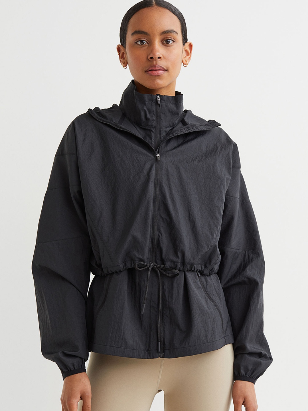 

H&M Women Black Solid 3 In 1 Running Jacket