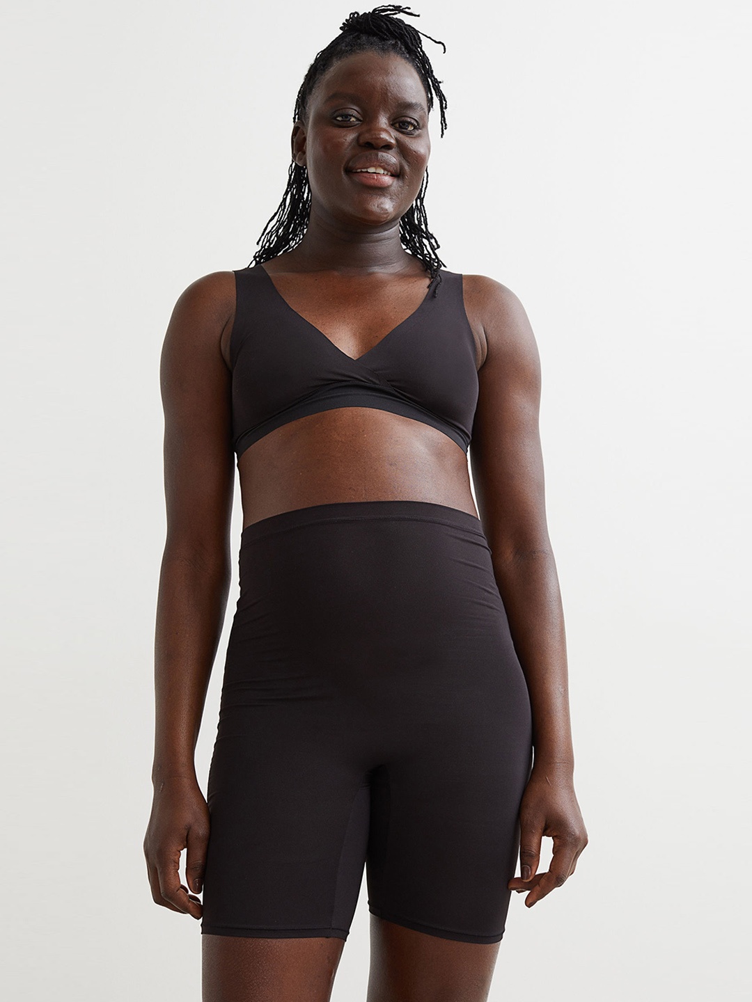 

H&M Women MAMA 2-pack cycling shorts, Black