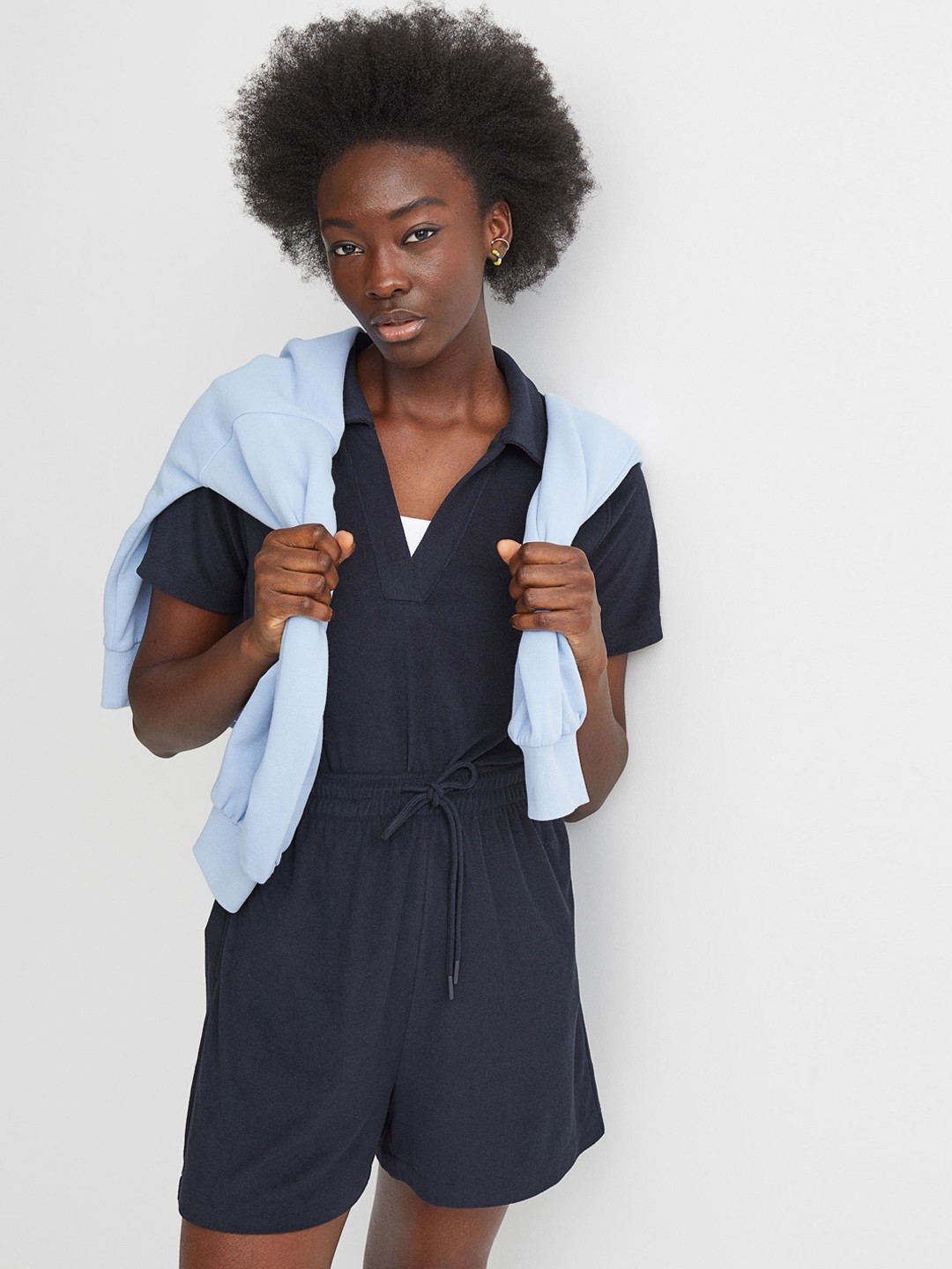 

H&M Women Navy Blue Terry Shorts