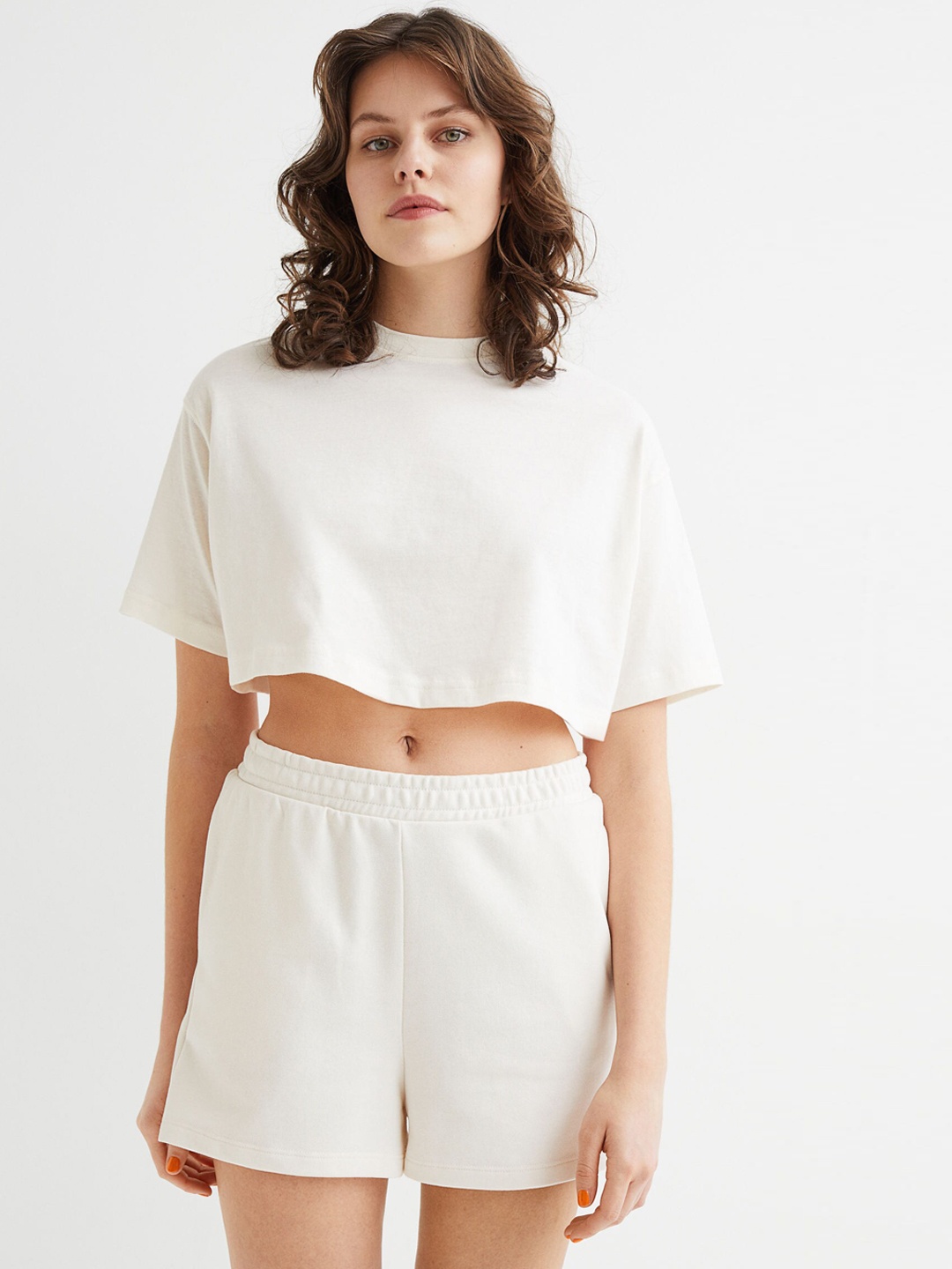 

H&M Women White Sweatshorts