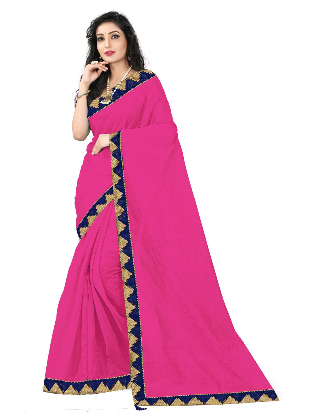 

KALINI Magenta & Navy Blue Art Silk Saree