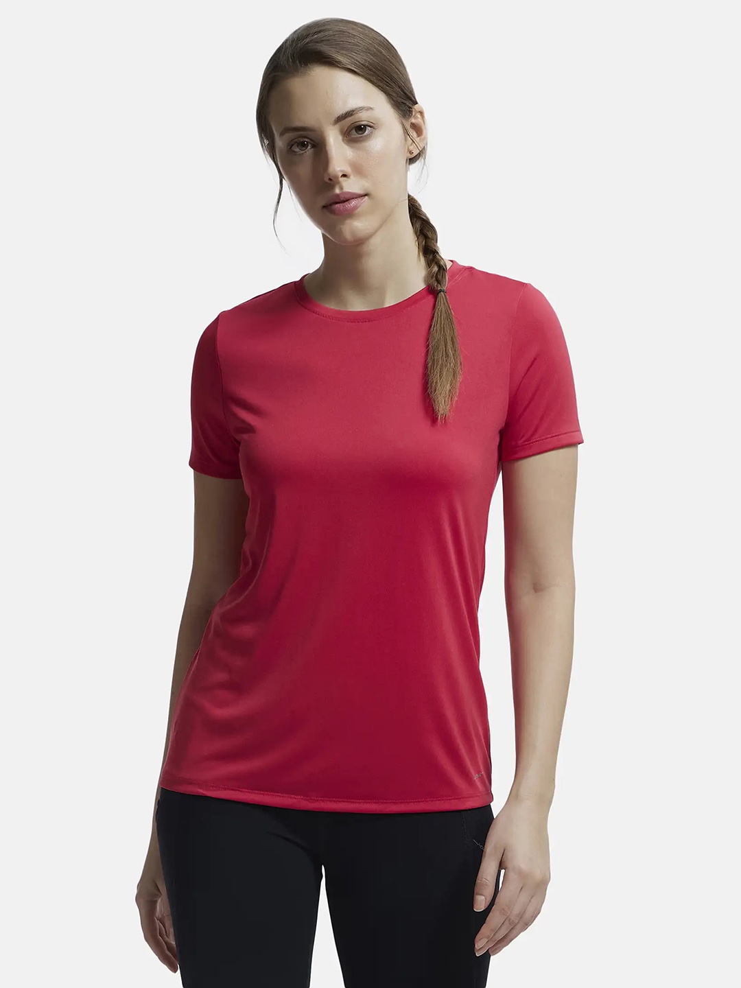 Jockey Solid Microfiber Relaxed Fit Tshirt-MW71, Coral
