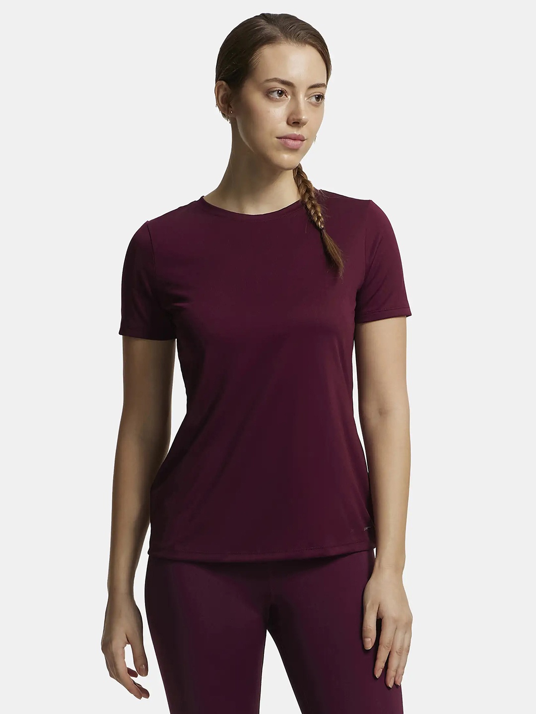 

Jockey Relaxed Fit Round Neck T-Shirt With Stayfresh Treatment, Burgundy