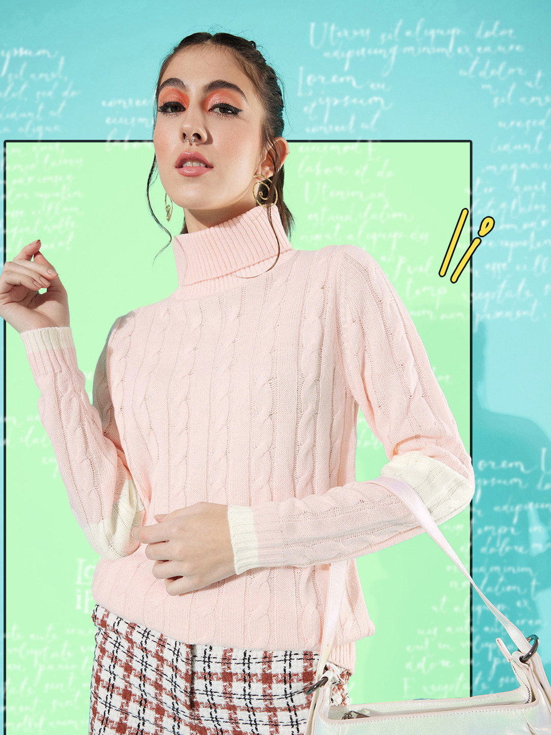 

DressBerry Women Pink Cable Knit Acrylic Pullover