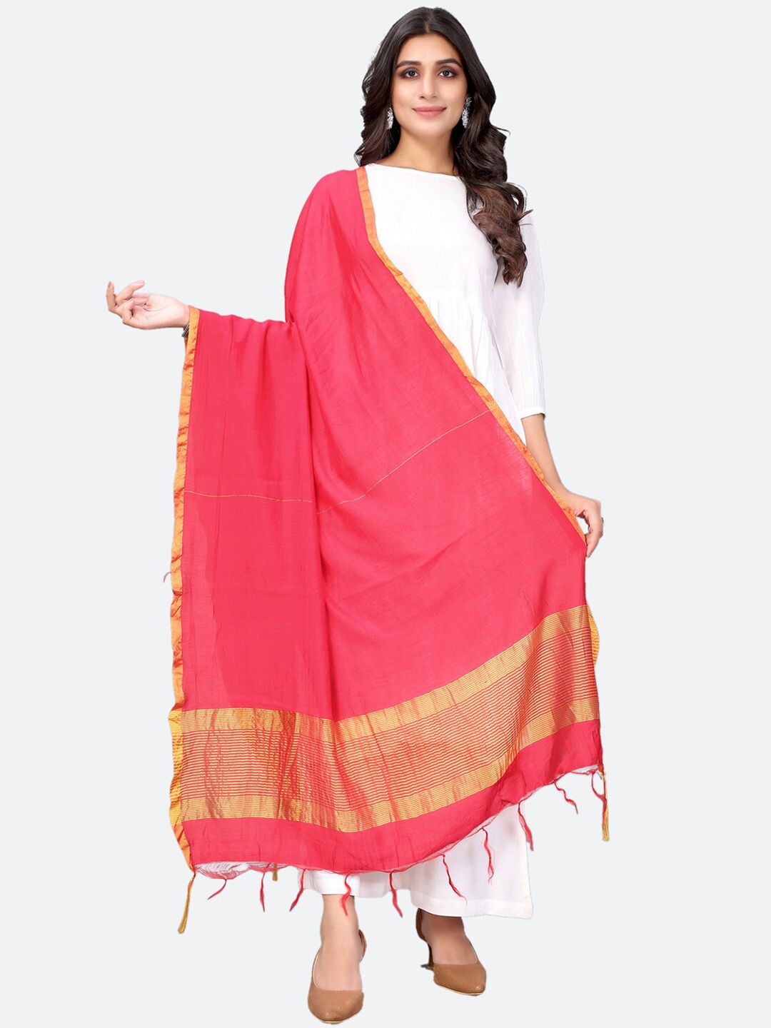 

Satrani Women Pink Dupatta