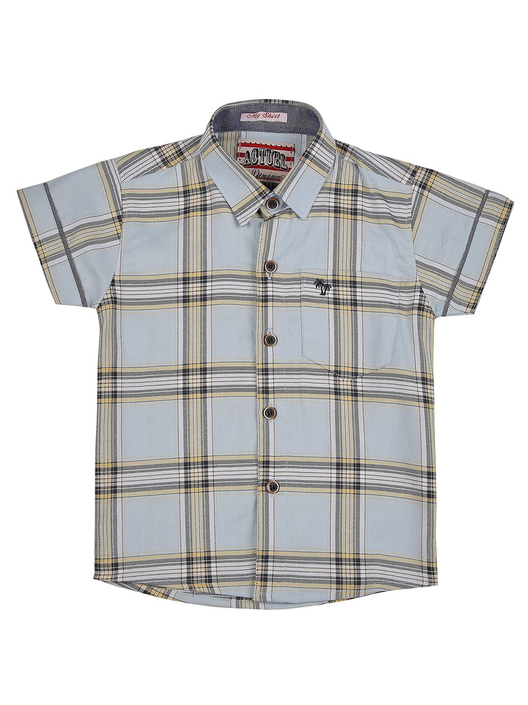 

Actuel Boys Blue & Yellow Comfort Checked Casual Shirt