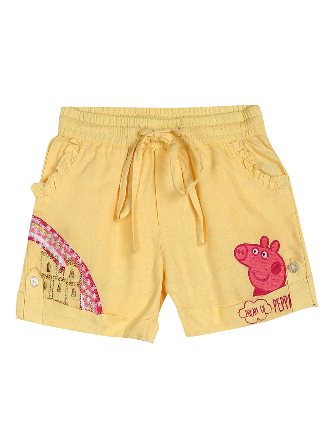 

Colt Girls Yellow Printed Shorts