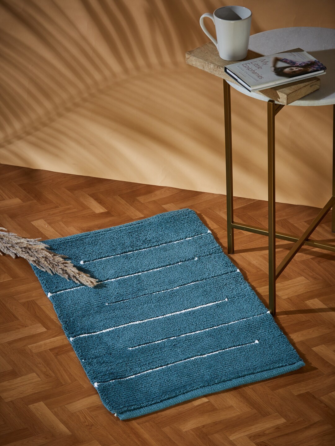 

Fabindia Teal Disha 150 GSM Pure Cotton Bath Rug