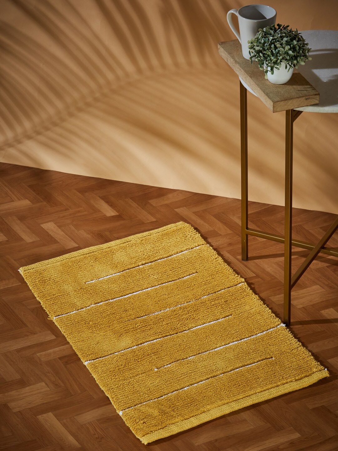 

Fabindia Mustard Yellow Disha Cotton Woven Bathmat