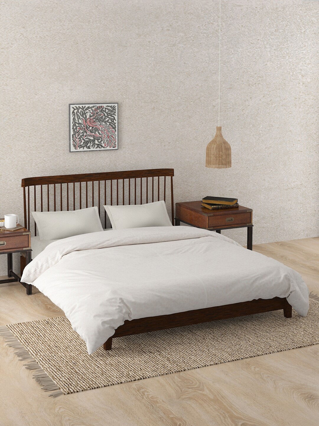

Fabindia Coral & White Floral Summer Double Bed Dohar
