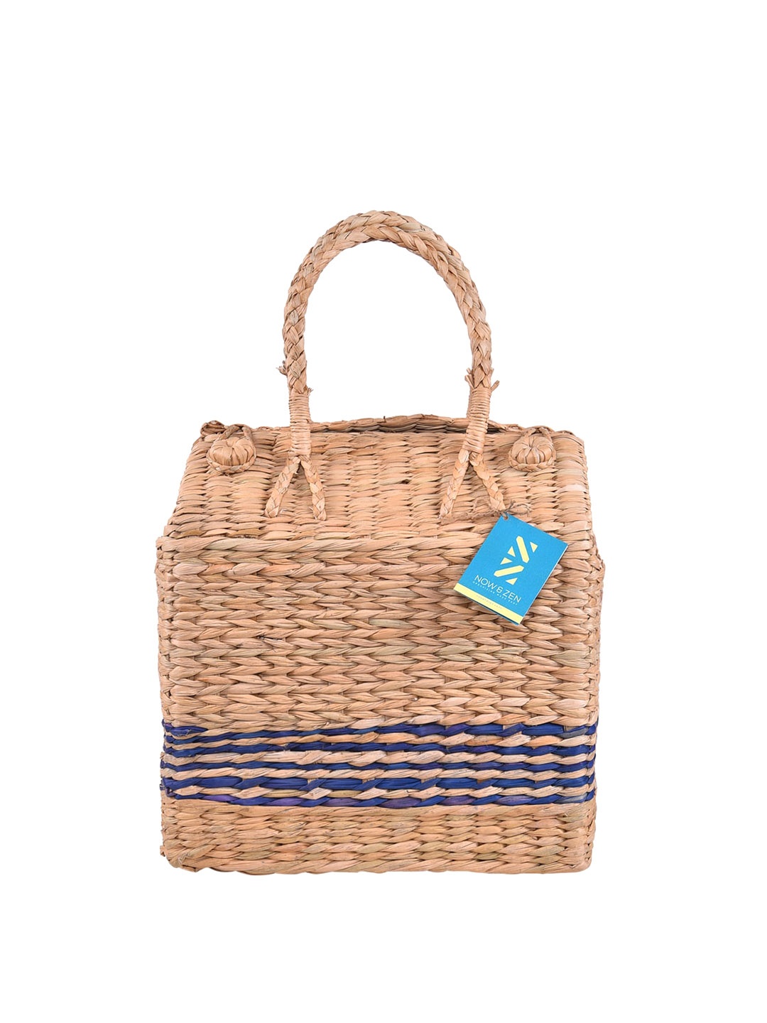 

NOW & ZEN Beige Self-Design Picnic Basket With Handles