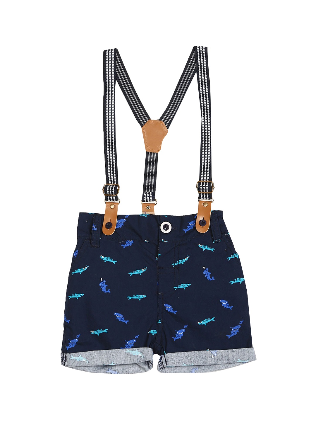 

Donuts Boys Blue Printed Dungaree