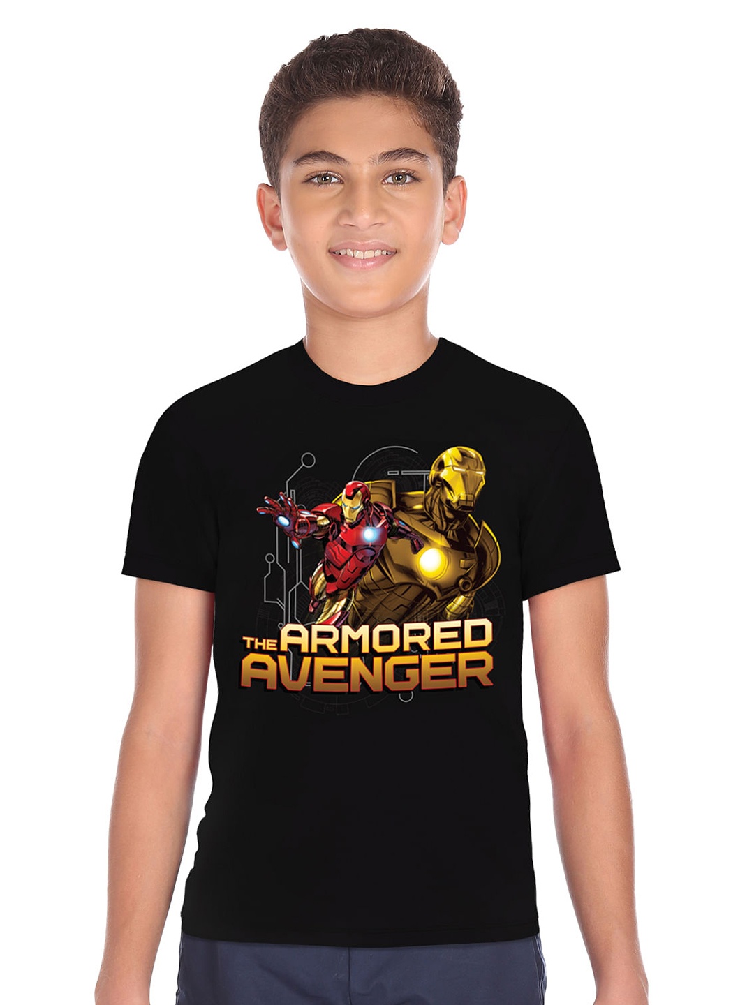 

Ruggers Junior Boys Black Typography Pure Cotton Printed T-shirt