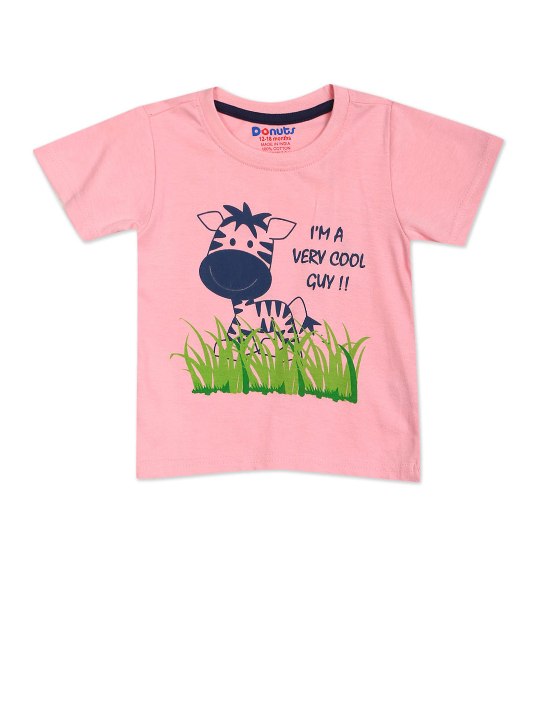 

Donuts Boys Pink Printed Cotton T-shirt