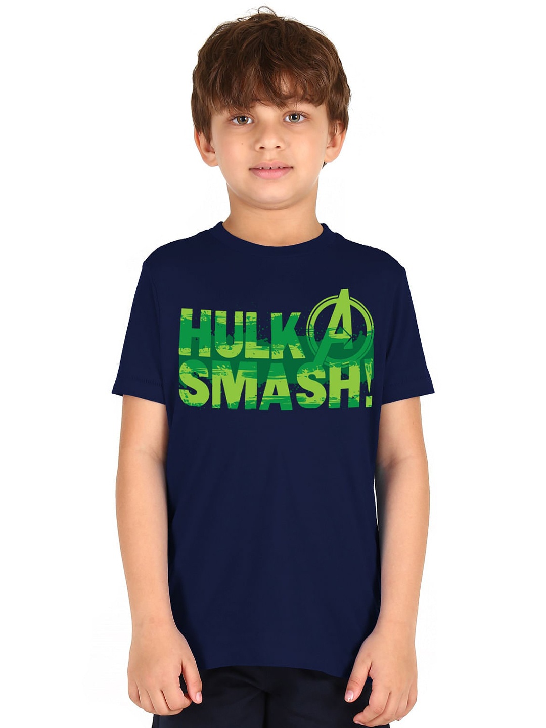

Donuts Boys Blue Hulk Typography Printed Pure Cotton T-shirt