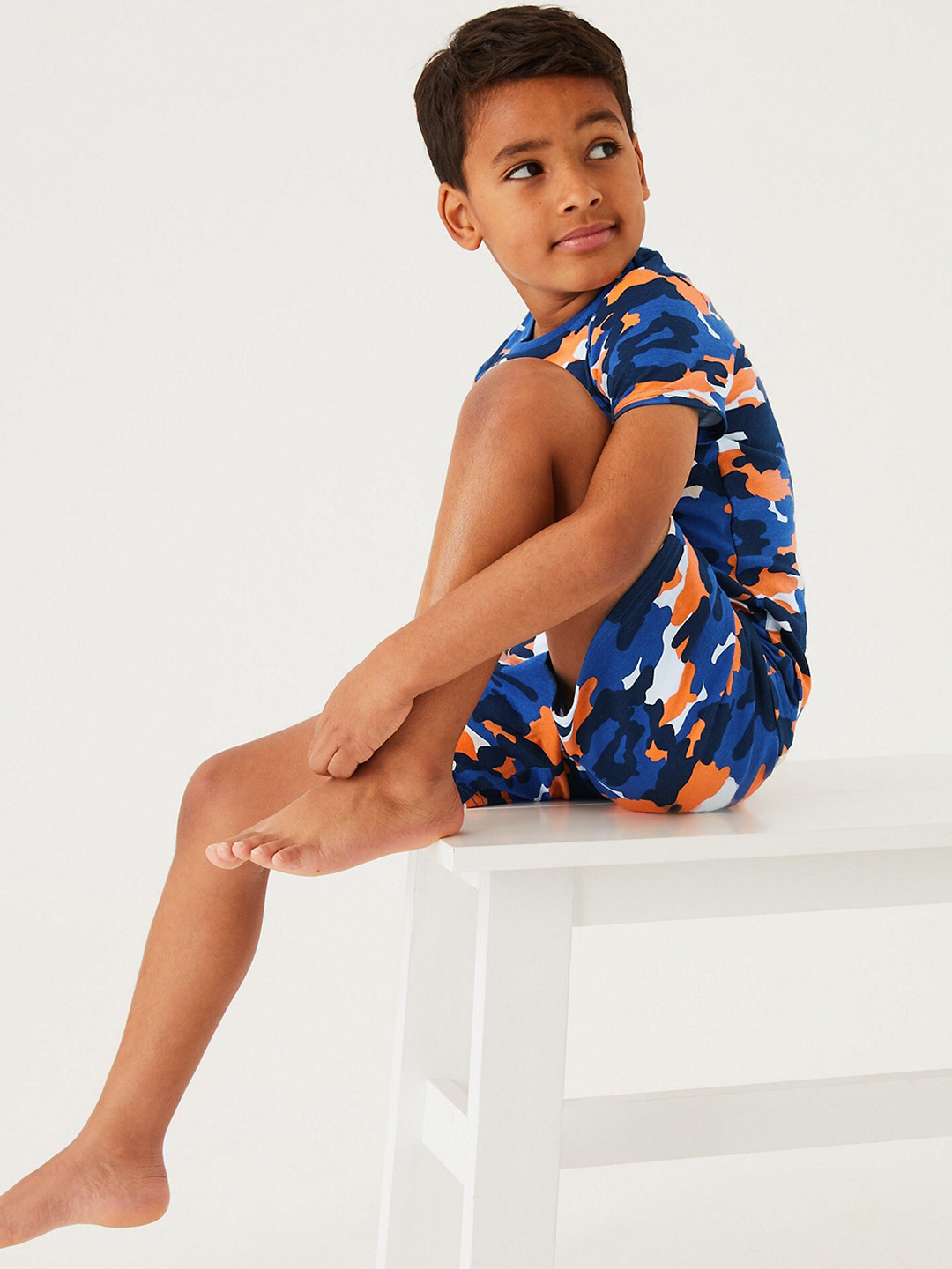 

Marks & Spencer Boys Blue & Orange Printed Night suit T865323EMEDIUM BLUE MIX