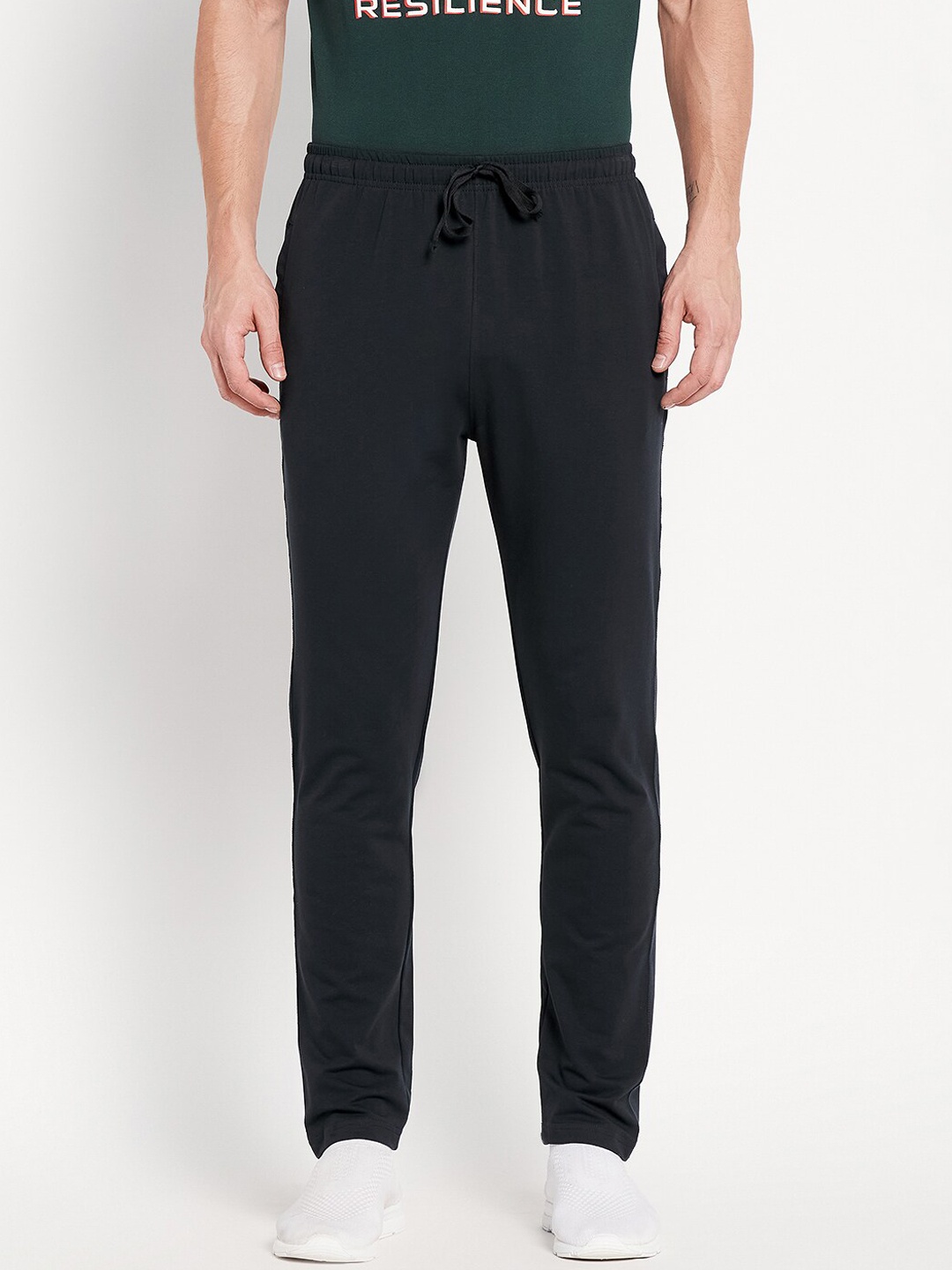 

Octave Men Navy Blue Solid Cotton Track Pants