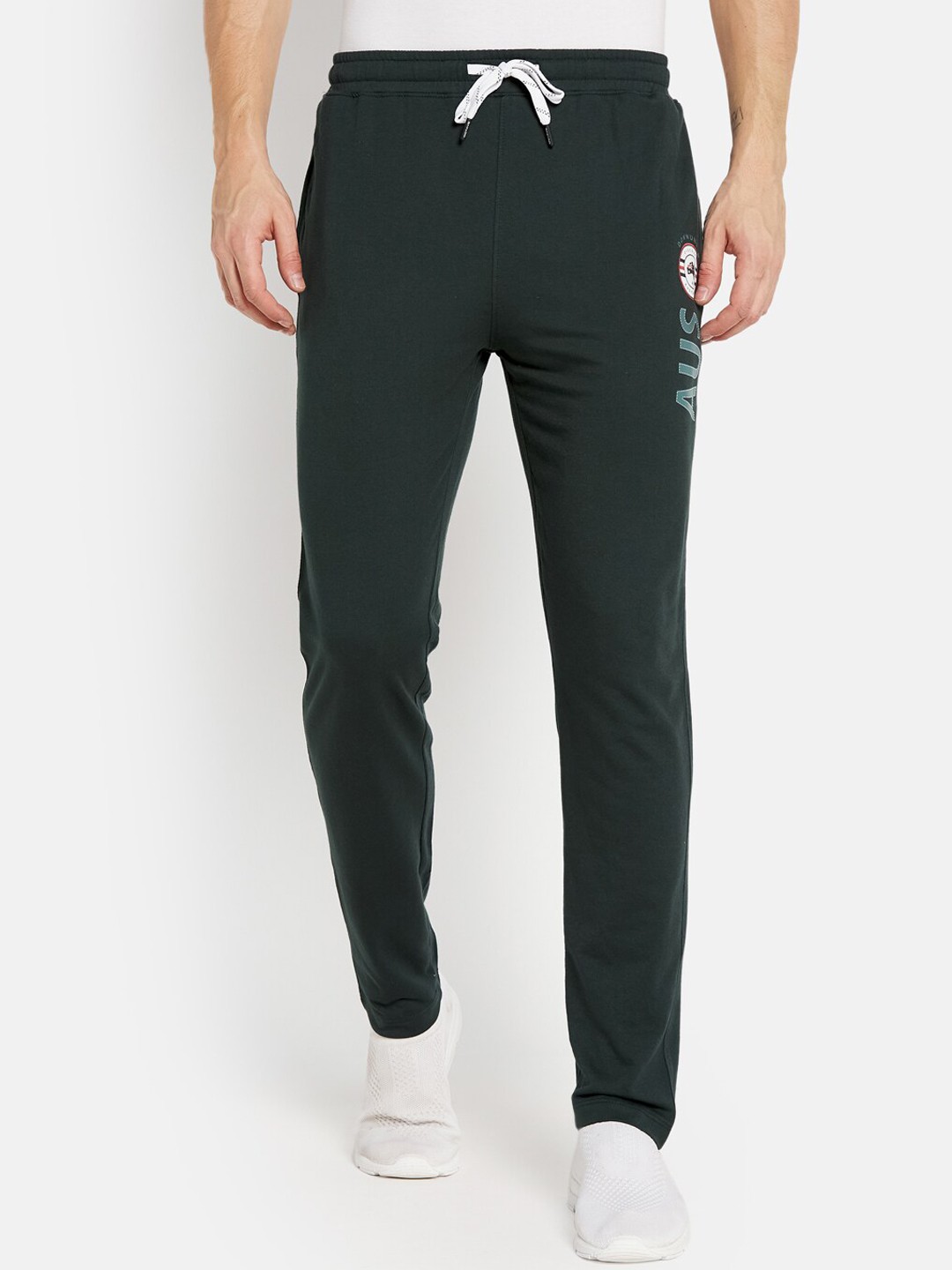 

Octave Men Green Solid Cotton Track Pants