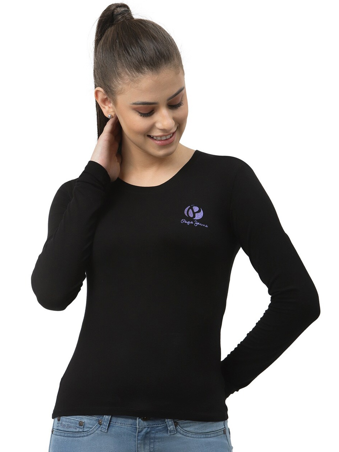 

Pepe Jeans Women Black T-shirt