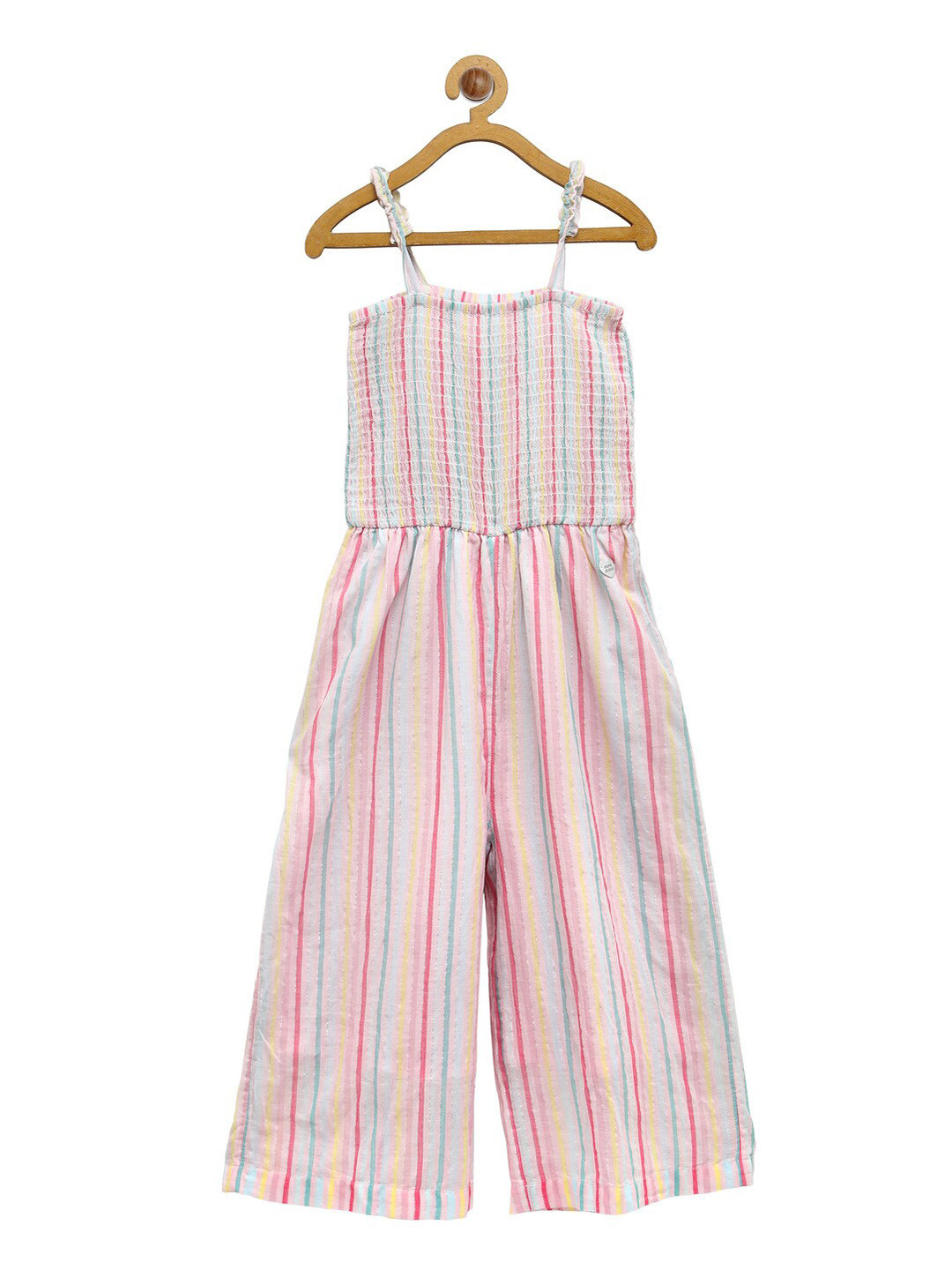 

Pepe Jeans Girls Pink & White Striped Culotte Jumpsuit