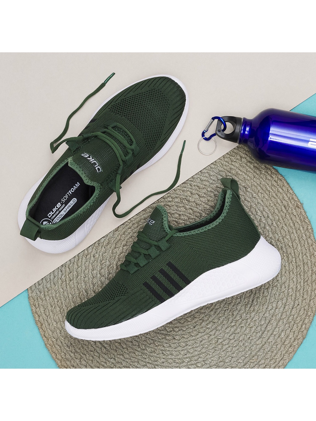

Duke Men Olive Green Running Shoes