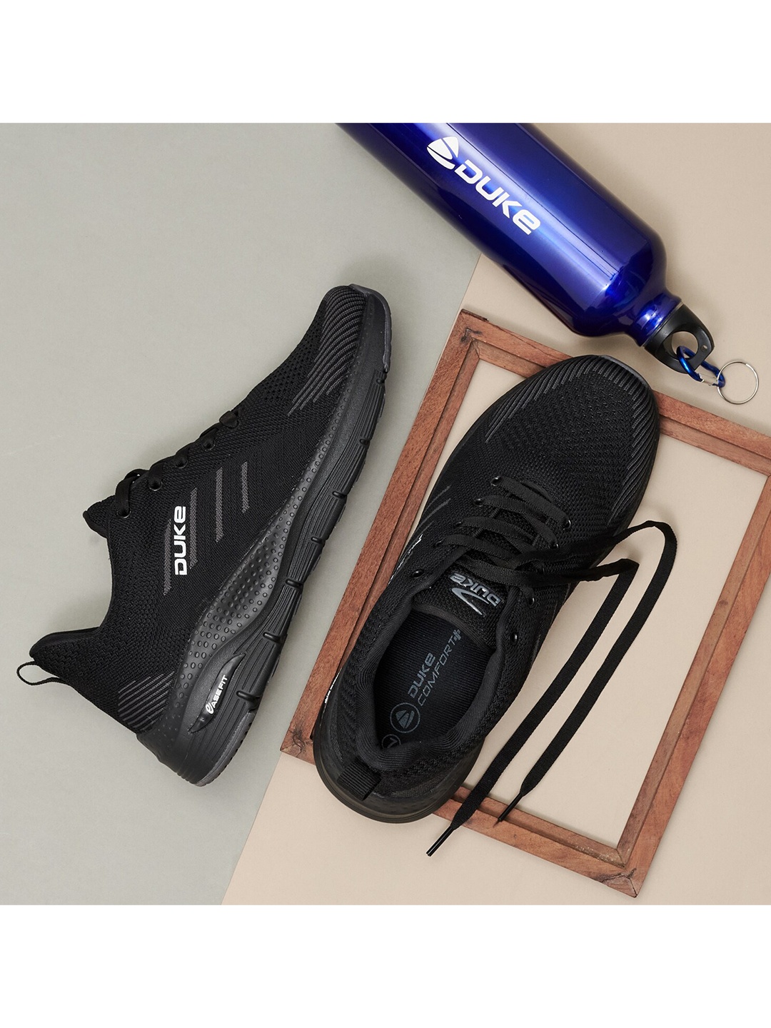 

Duke Men Black Running Shoes