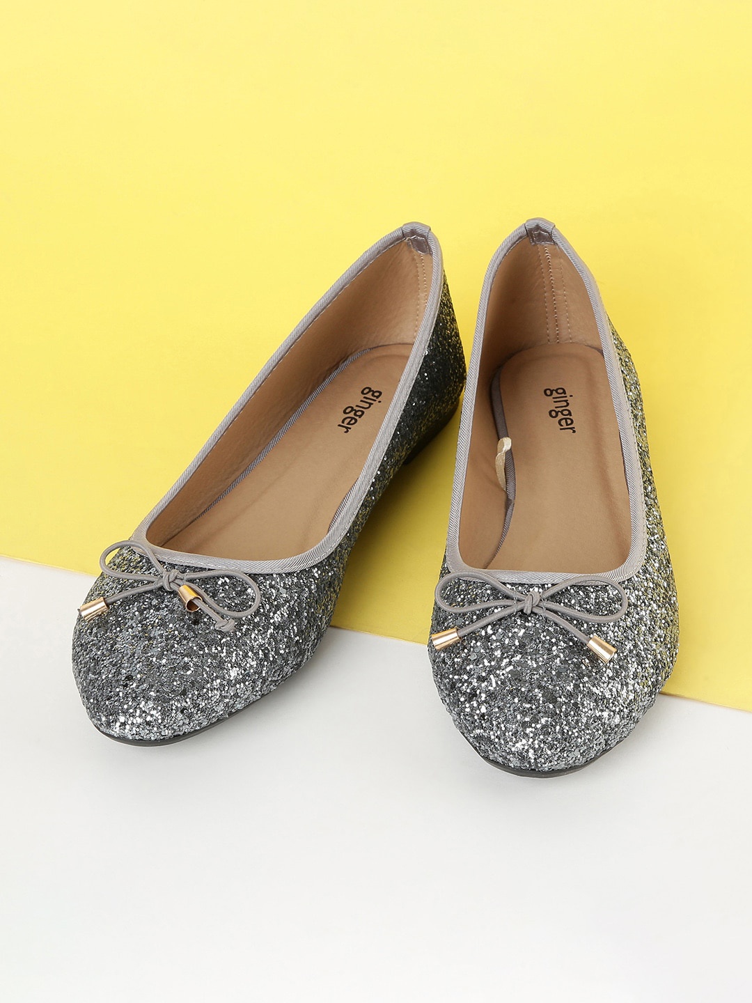 

Ginger by Lifestyle Women Blue Embellished Party Ballerinas with Bow