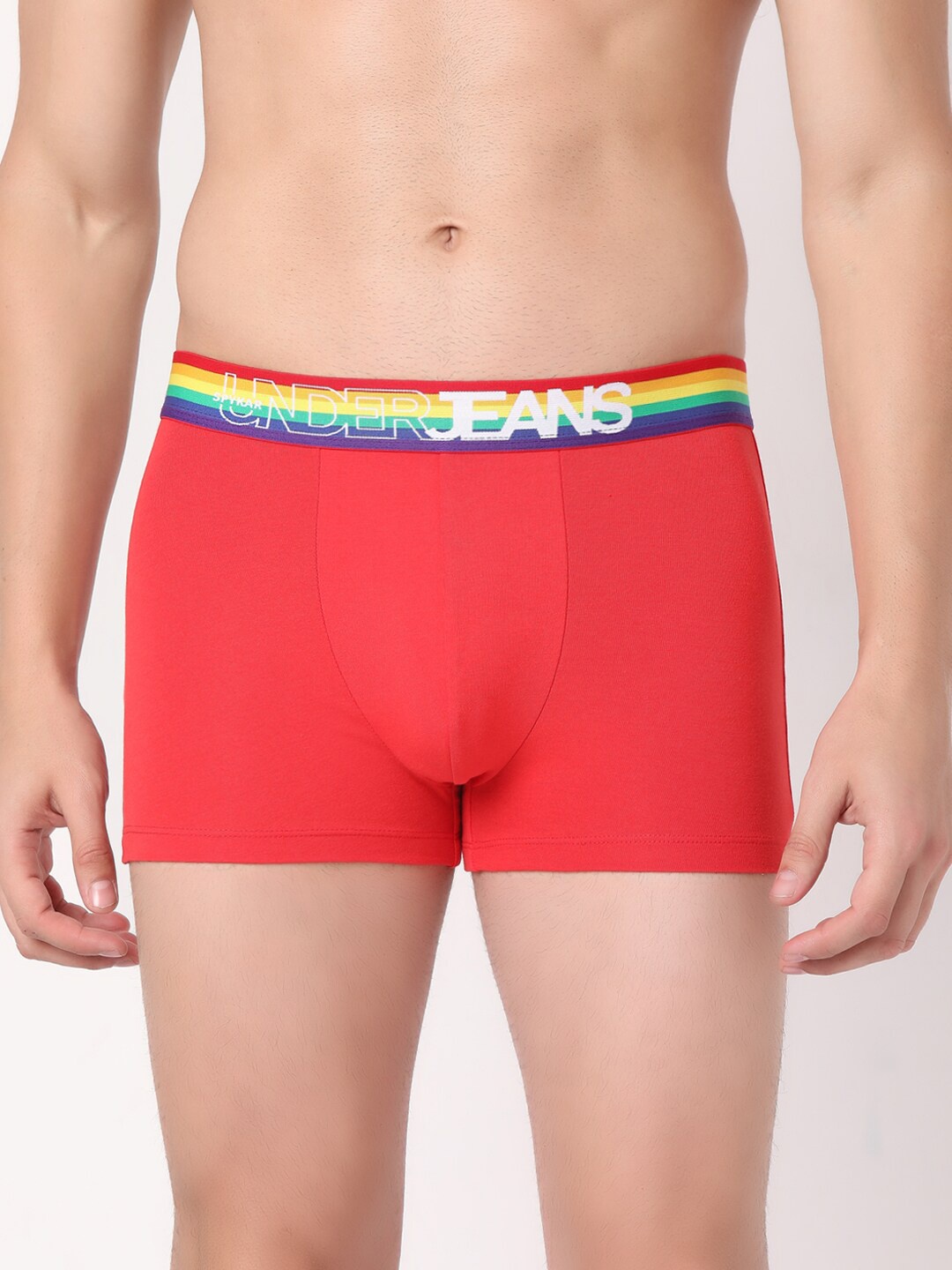 

Underjeans by Spykar Men Cotton Blend Trunk, Red