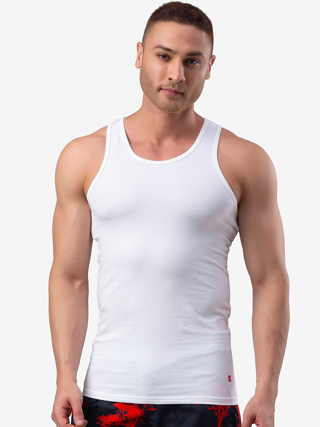 

UnderJeans by Spykar Men Cotton Blend Vest, White
