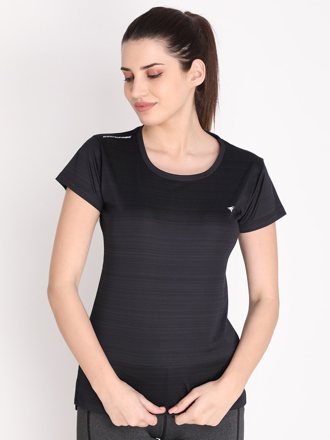

NEVA Women Black Solid T-shirt