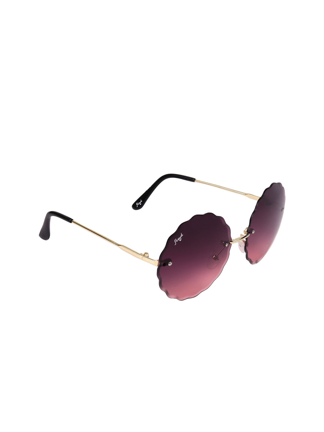 

Floyd Women Violet Lens & Gold-Plated Round Sunglasses with UV Protected Lens
