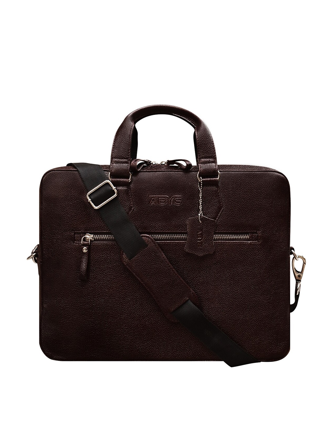 

ABYS Unisex Coffee Brown Leather Laptop Bag