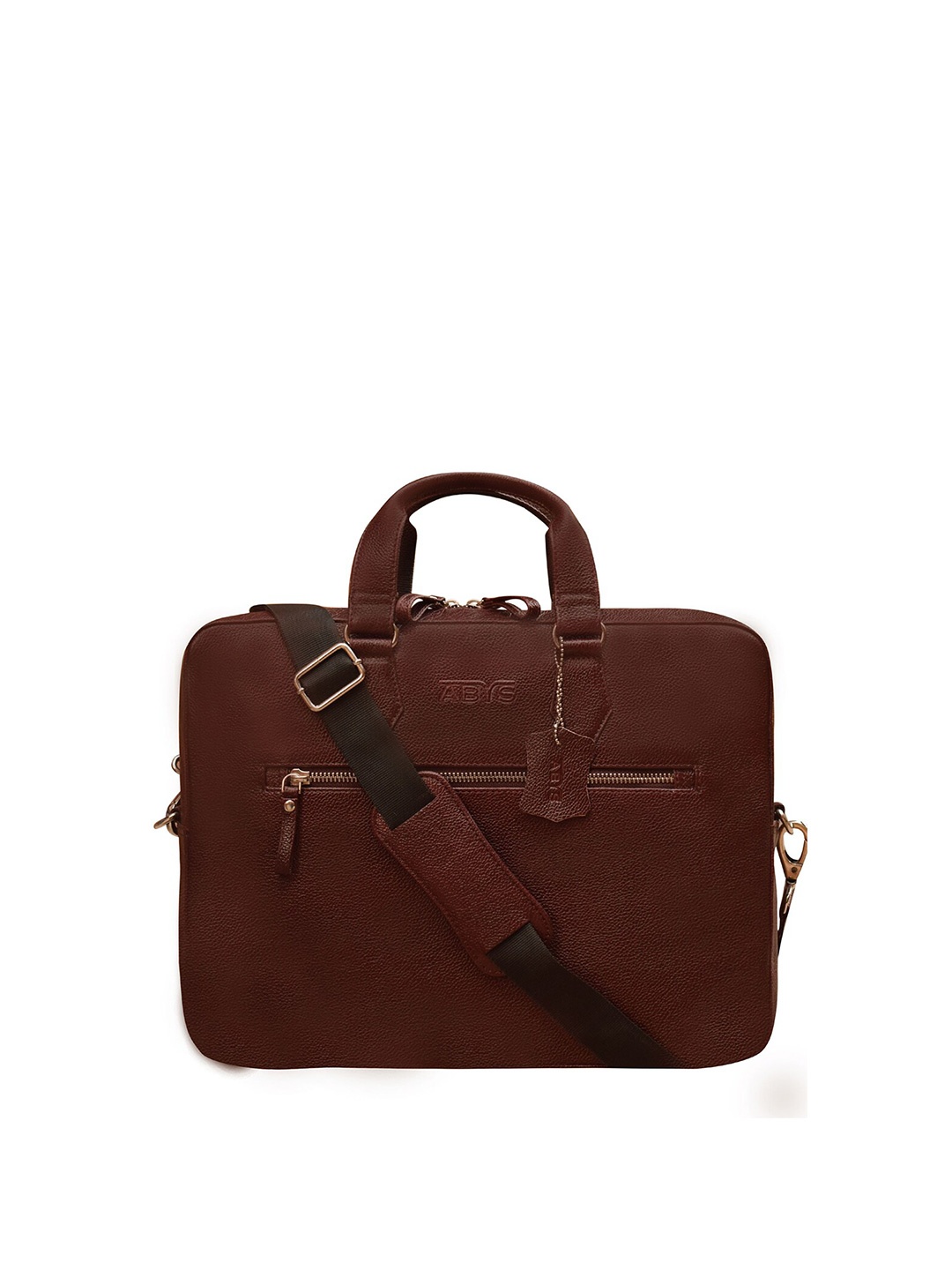 

ABYS Unisex Brown Leather Laptop Bag
